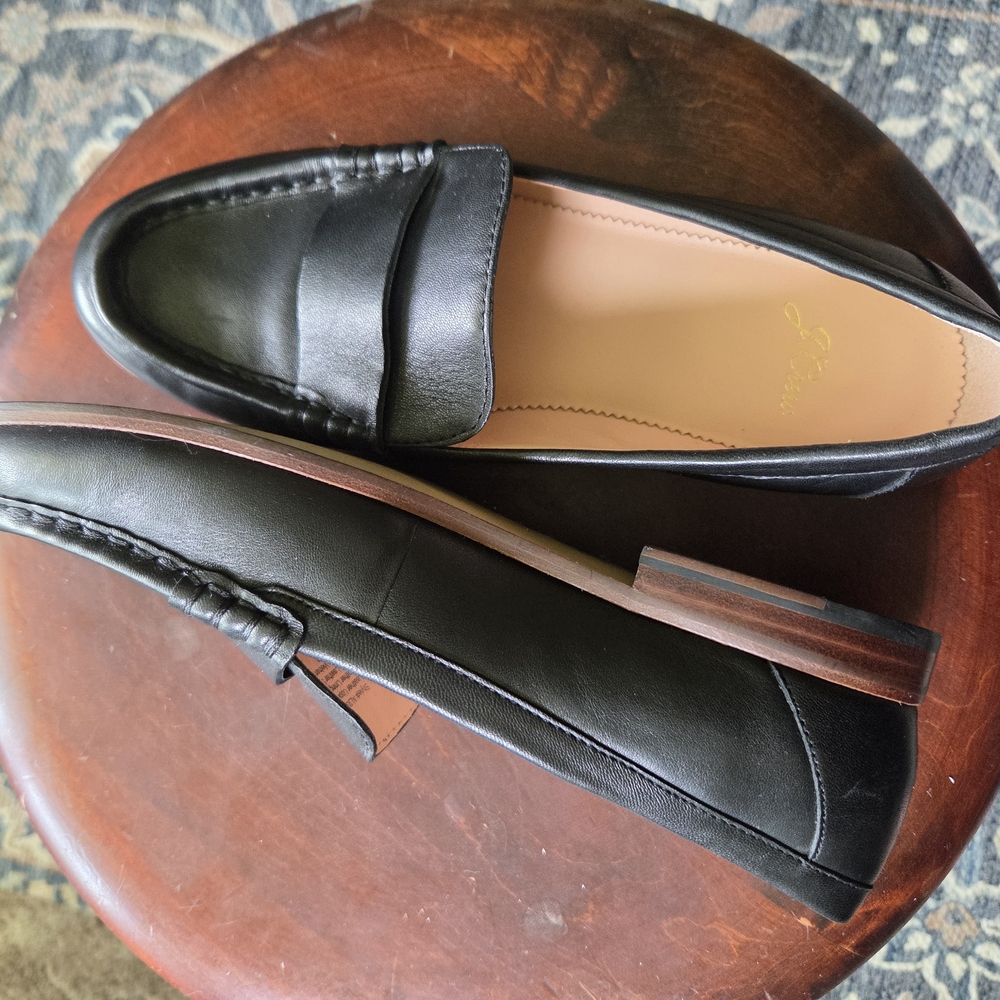 J. Crew Black Leather Penny Loafers - Picture 2 of 7